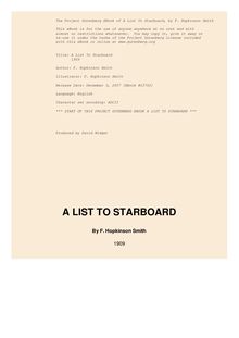 A List To Starboard - 1909