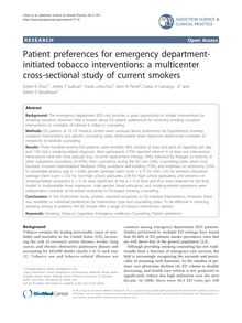 Patient preferences for emergency department-initiated tobacco interventions: a multicenter cross-sectional study of current smokers