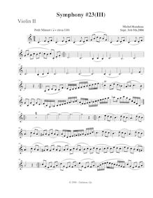 Partition violons II, Symphony No.23, F major, Rondeau, Michel par Michel Rondeau