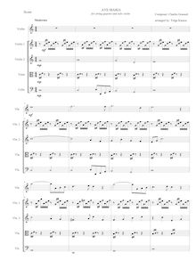 Partition complète Moderato, Ave Maria, Méditation sur le Premier Prélude de Piano de S. Bach (original title) par Charles Gounod
