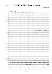 Partition 4th mouvement, Symphony No.1, Mak, Raphael