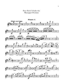 Partition flûte 1, 2, 3, Mazeppa, Мазепа, Tchaikovsky, Pyotr
