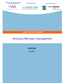 Anorexie mentale  prise en charge - Guidelines Anorexia nervosa: Management