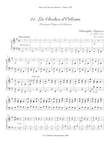 Partition , Les Cloches d’Orléans (Pièce pour l’Orgue et le Clavecin), clavecin travaux