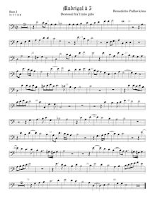 Partition viole de basse 1, basse clef, Madrigali a 5 voci, Libro 2