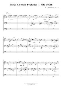 Partition complète, 3 choral préludes, Various, Robertson, Ernest John