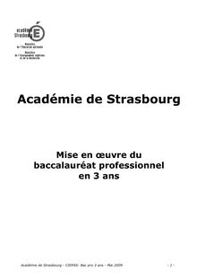 Académie de Strasbourg CIEPAS Bac pro ans Mai