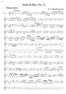 Partition violons II, Ouverture- No.2 en B flat major, B flat, Reichenauer, Antonín