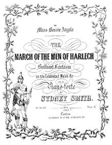 Partition complète, Brilliant Fantasia on  pour March of pour Men of Harlech , Op.15