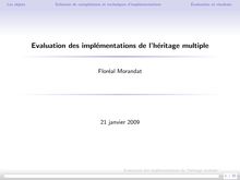 Les objets Schemas de compilations et techniques d implementations Evaluation et resultats