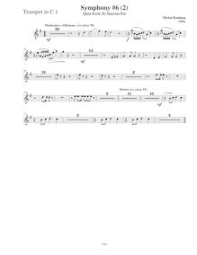 Partition trompette 1 (C), Symphony No.6  Magnificat , D major, Rondeau, Michel par Michel Rondeau