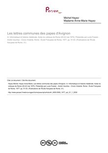 Les lettres communes des papes d Avignon - article ; n°1 ; vol.31, pg 51-53