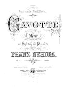 Partition complète et , partie, Gavotte für Violoncell mit Begleitung des Pianoforte, Op.54