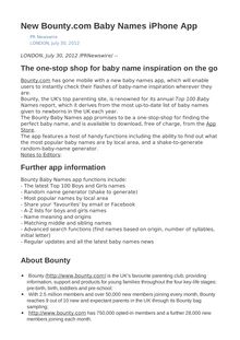 New Bounty.com Baby Names iPhone App
