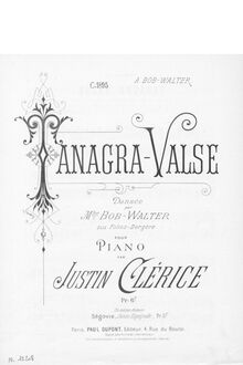 Partition complète, Tanagra-valse, F major, Clérice, Justin