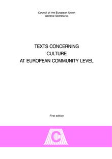 Text concerning culture at European Community level
