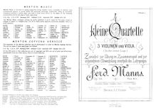Partition parties complètes, 4 kleine Quartette, Op.39, Manns, Ferdinand