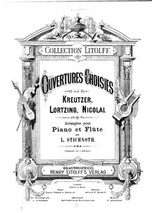 Partition de piano, Ouvertures choisies de Kreutzer, Lortzing, Nicolai.