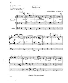 Partition No.3: Pastorale, 4 Compositions pour orgue, Parker, Horatio