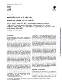 Medical Practice Guidelines: Separating science from economics