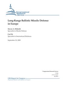 Long range ballistic missile defense in europe