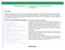 Profil statistique en habitation de l’arrondissement de Verdun