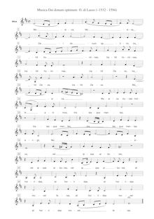 Partition alto, Musica Dei donum optimi, Lassus, Orlande de par Orlande de Lassus