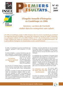 L’Enquête Annuelle d’Entreprise en Guadeloupe en 2006