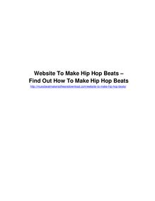 Website To Make Hip Hop Beats - Find Out How To Create Hip Hop Beats