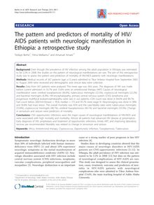 The pattern and predictors of mortality of HIV/AIDS patients with neurologic manifestation in Ethiopia: a retrospective study