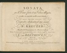 Partition parties complètes, violon Sonata No.9, Op.47, Kreutzer Sonata