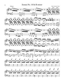 Partition Sonata en B minor, R.10, clavier sonates R.1–10, Soler, Antonio
