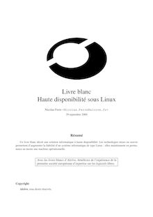 Livre blanc Haute disponibilité sous Linux