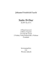 Partition complète, Ouverture- en D major, FaWV K:D7, D, Fasch, Johann Friedrich