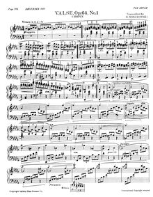 Partition complète (Concert transcription), valses, Chopin, Frédéric par Frédéric Chopin