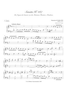 Partition Sonata K.287, 3 orgue sonates, K.287-288, 328, Collections, Domenico Scarlatti