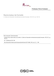 Racine lecteur de Corneille - article ; n°1 ; vol.31, pg 105-118