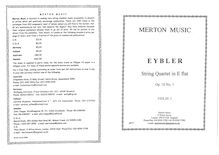 Partition parties complètes, corde quatuor, Op.10 No.1, E♭ major
