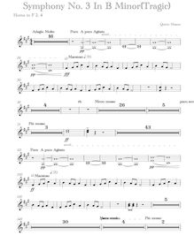 Partition cornes 2/4 (F), Symphony No.3,  Tragic , B minor, Mason, Quinn
