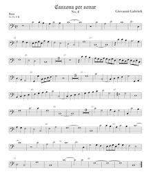 Partition viole de basse, Canzoni per sonare con ogni sorte di stromenti par Giovanni Gabrieli