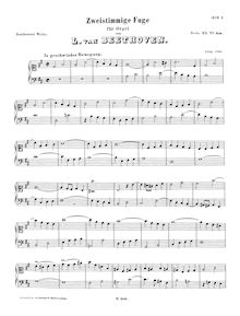 Partition complète, Fugue pour orgue, D major, Beethoven, Ludwig van par Ludwig van Beethoven
