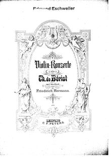 Partition de violon, violon Concerto No.5, D major, Bériot, Charles-Auguste de