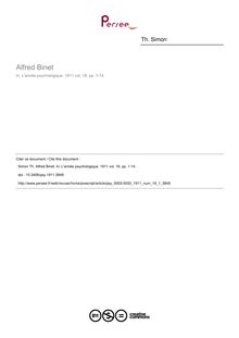 Alfred Binet - article ; n°1 ; vol.18, pg 1-14