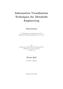 Information visualization techniques for metabolic engineering [Elektronische Ressource] / vorgelegt von Ermir Qeli