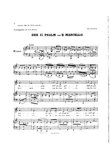 Partition Psalm 15, Estro poetico-armonico, Parafrasi sopra li primi (e secondi) venticinque salmi par Benedetto Marcello