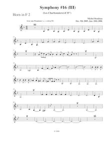 Partition cor 2 (F), Symphony No.16, Rondeau, Michel par Michel Rondeau