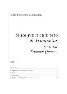 Partition complète,  para cuarteto de trompetas, Trumpet Quartet