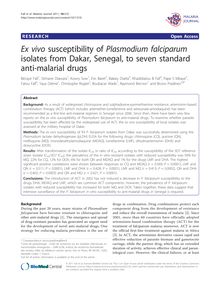 Ex vivosusceptibility of Plasmodium falciparumisolates from Dakar, Senegal, to seven standard anti-malarial drugs