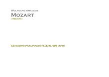 Partition complète, Piano Concerto No.27, B♭ major, Mozart, Wolfgang Amadeus