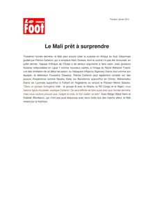 Le Mali prêt à surprendre
